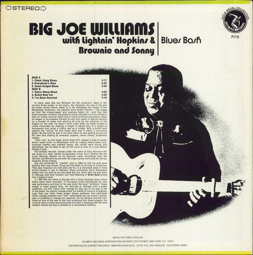 Big Joe Williams Blues Bash US vinyl LP album (LP record)