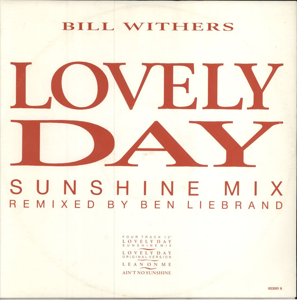 Bill Withers Lovely Day UK 12" vinyl single (12 inch record / Maxi-single) 6530016