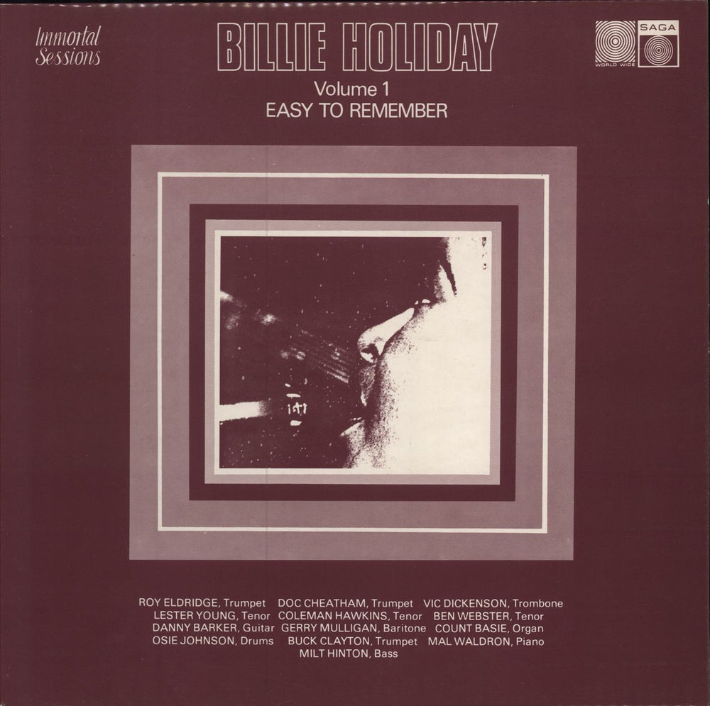 Billie Holiday Billie Holiday Volume 1: Easy To Remember UK vinyl LP album (LP record) SAGA6905