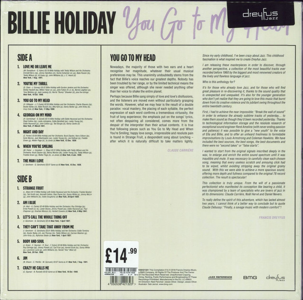 Billie Holiday You Go To My Head French vinyl LP album (LP record)