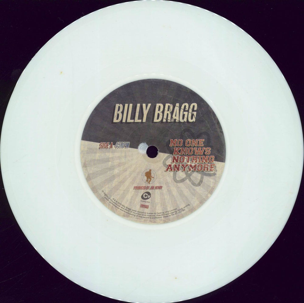 Billy Bragg No One Knows Nothing Anymore - RSD13 UK 7" vinyl single (7 inch record / 45) BBR07NO583258