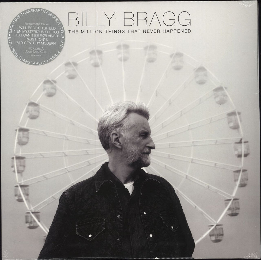 Billy Bragg The Million Things That Never Happened - Grey Marbled Vinyl + Signed Print UK vinyl LP album (LP record) COOKLP802XX