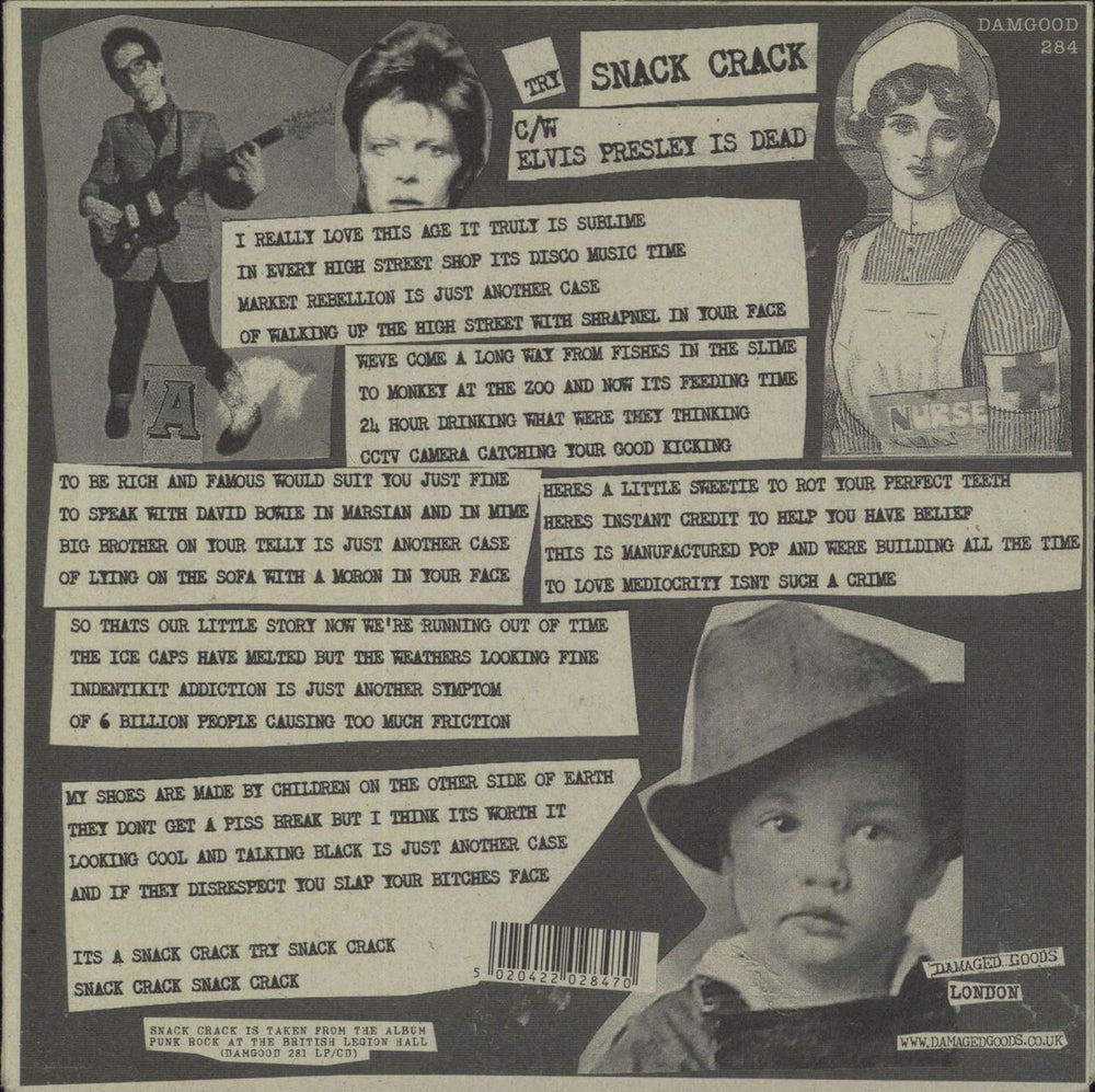 Billy Childish Snack Crack UK 7" vinyl single (7 inch record / 45)