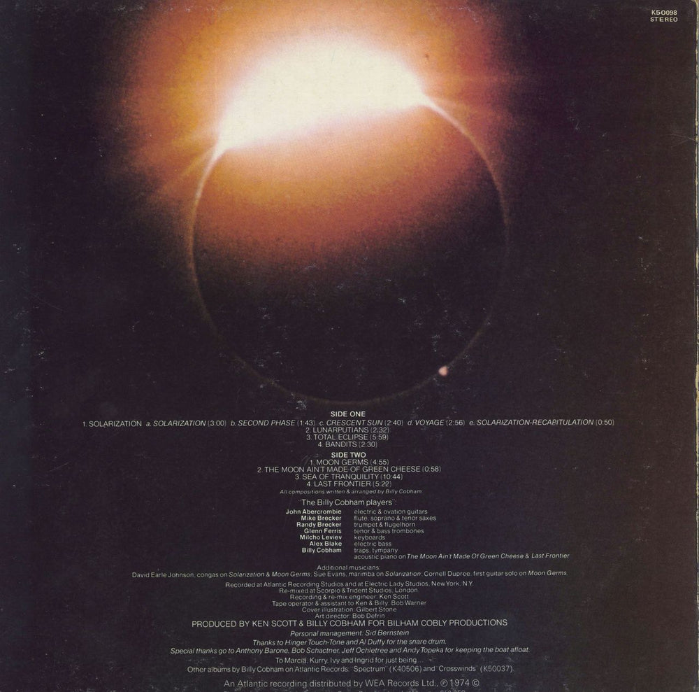 Billy Cobham Total Eclipse - EX UK vinyl LP album (LP record)