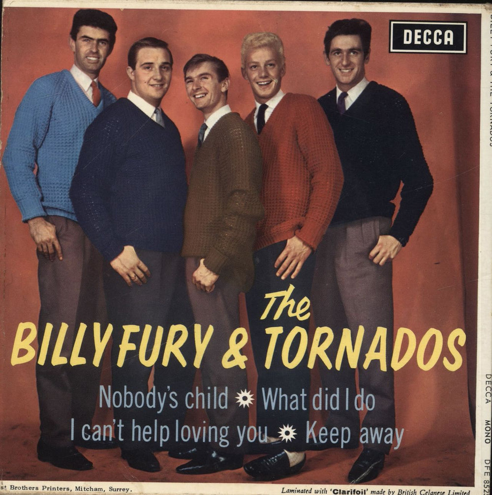 Billy Fury Billy Fury & The Tornados EP UK 7" vinyl single (7 inch record / 45)