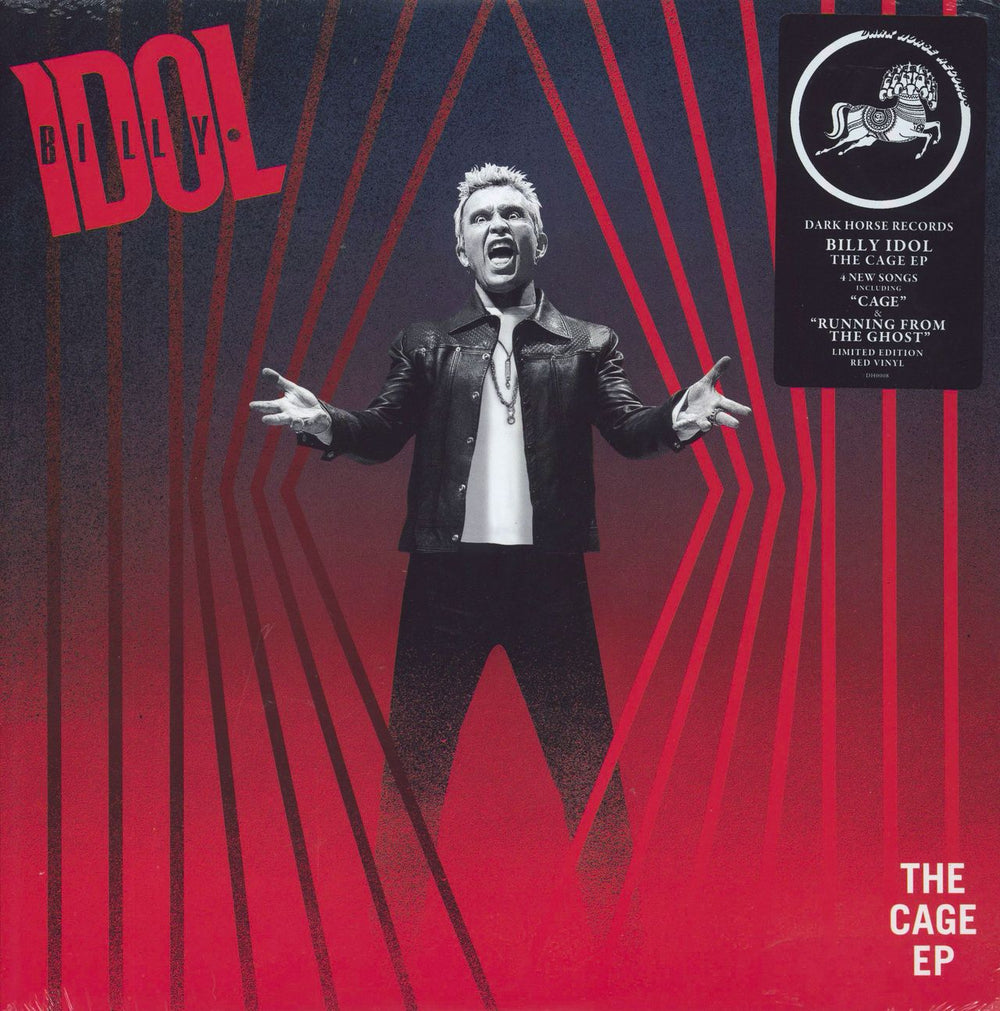 Billy Idol The Cage - Red Vinyl - Sealed UK 12" vinyl single (12 inch record / Maxi-single) DH0008