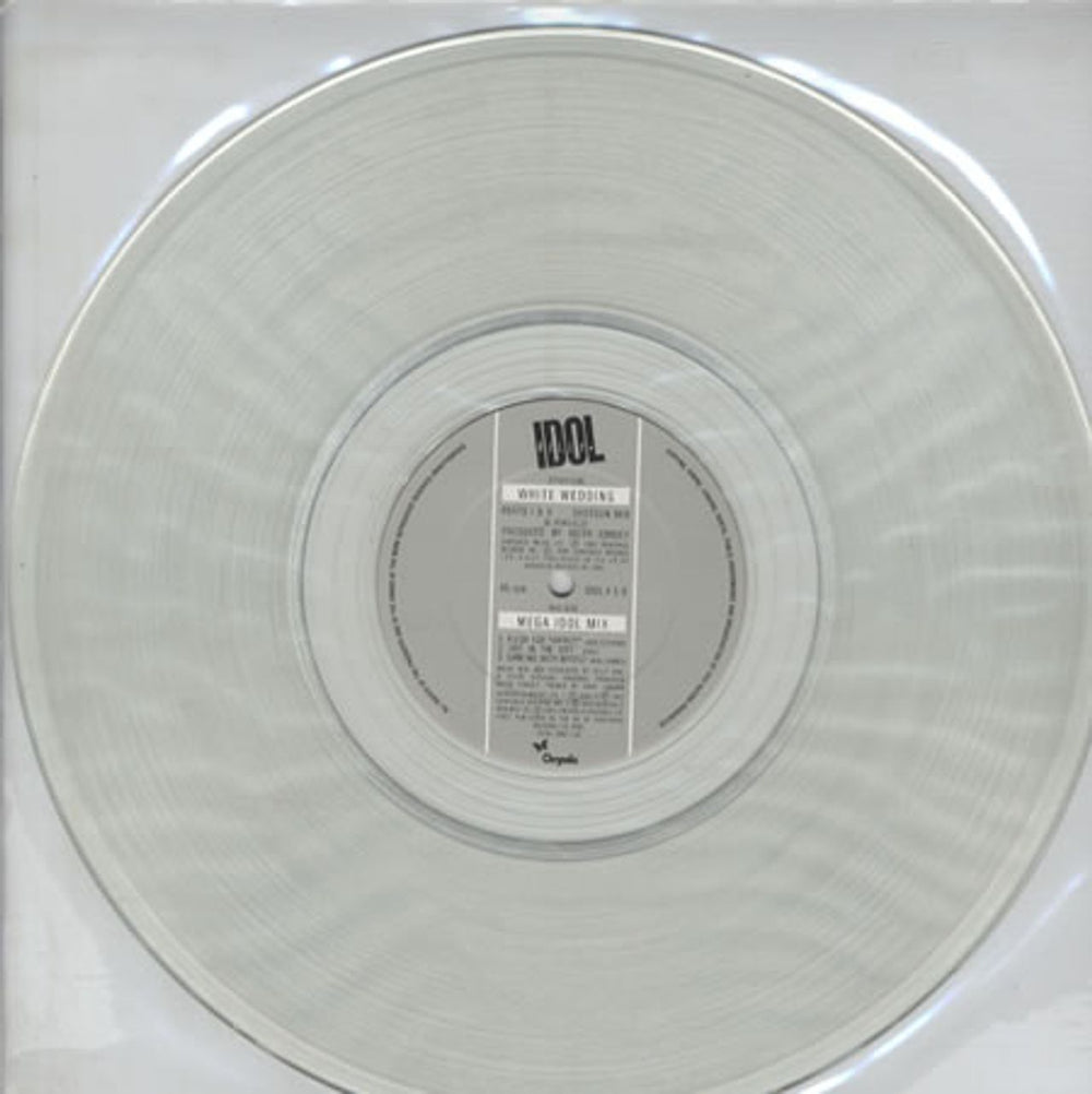 Billy Idol White Wedding - Clear Vinyl/PVC sleeve UK 12" vinyl single (12 inch record / Maxi-single) IDOLX5