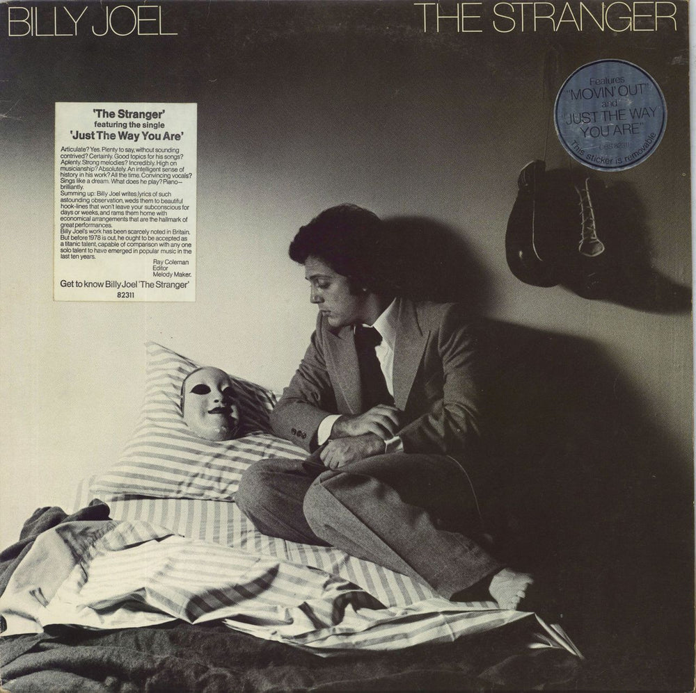 Billy Joel The Stranger + Insert + 2 Hype Stickers UK vinyl LP album (LP record) 82311