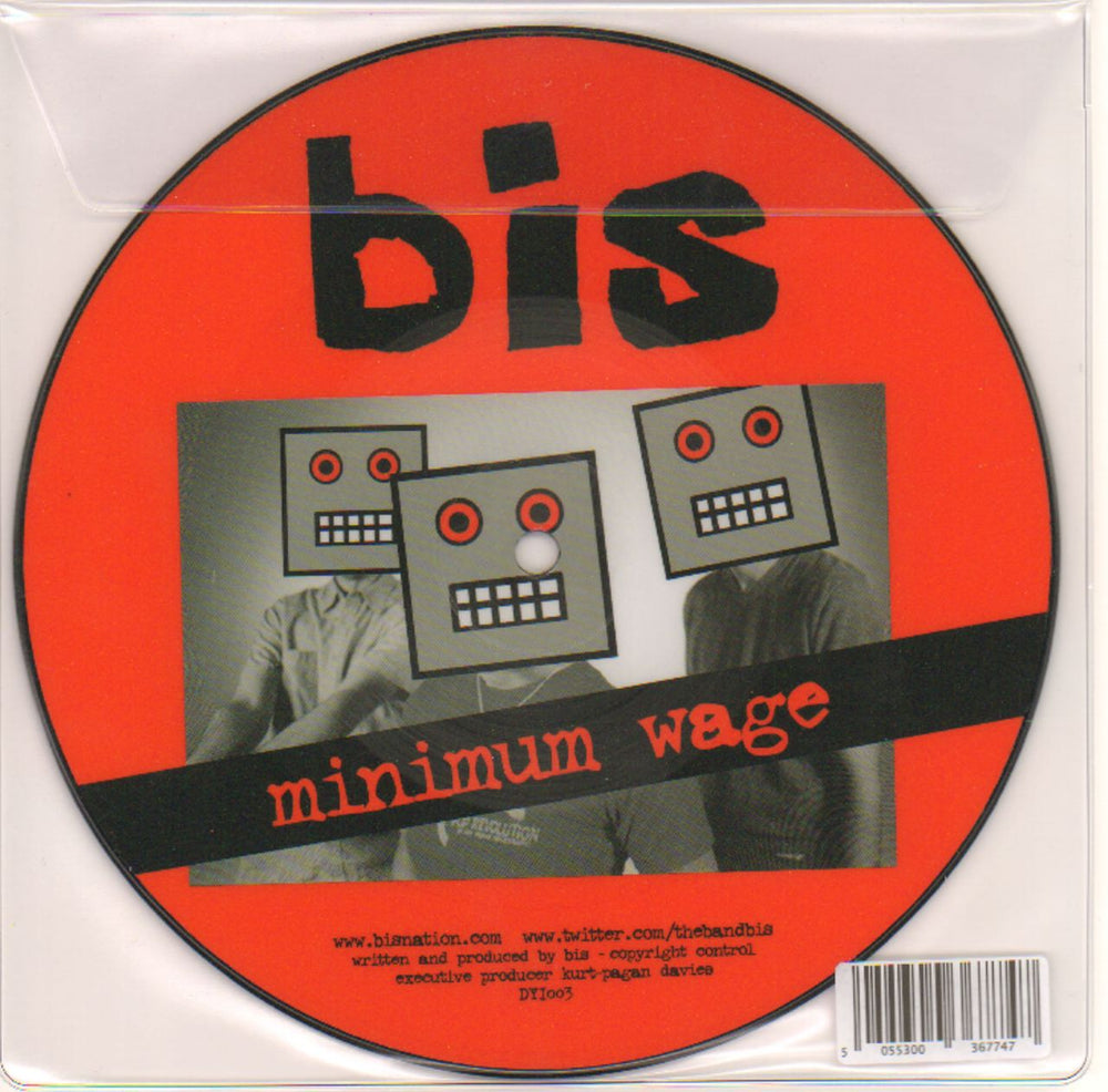 Bis Minimum Wage UK 7" vinyl single (7 inch record / 45) DYI003