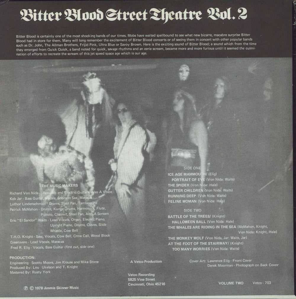 Bitter Blood Street Theatre Vol. 2 US vinyl LP album (LP record)