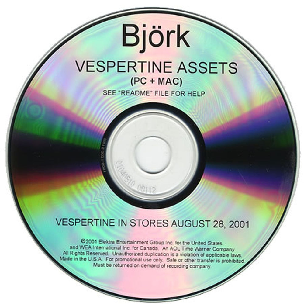 Björk Vespertine Assets US Promo CD-ROM CD-ROM