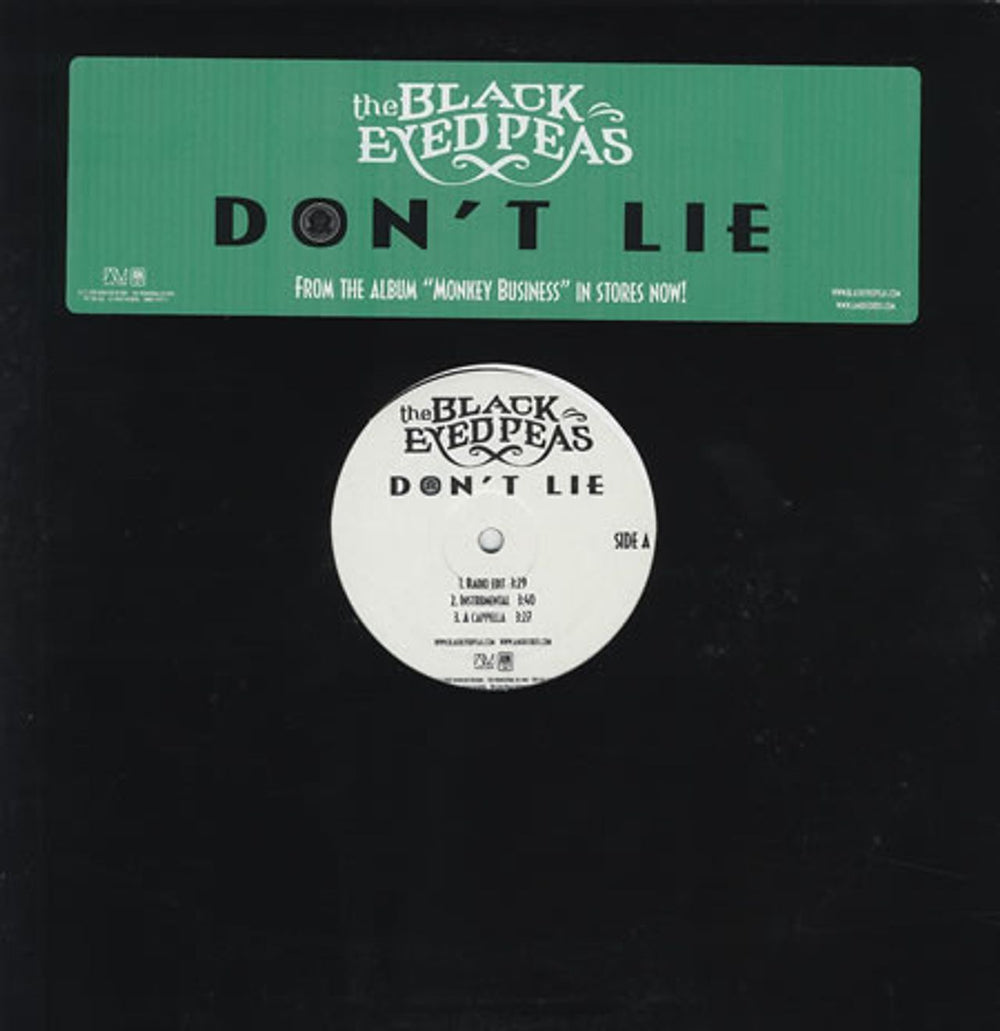 Black Eyed Peas Don't Lie US Promo 12" vinyl single (12 inch record / Maxi-single) AMRR-11497-1