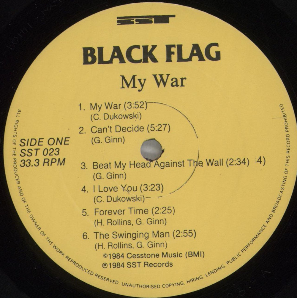 Black Flag My War - 1st - Misprint - VG UK vinyl LP album (LP record) BD7LPMY824731