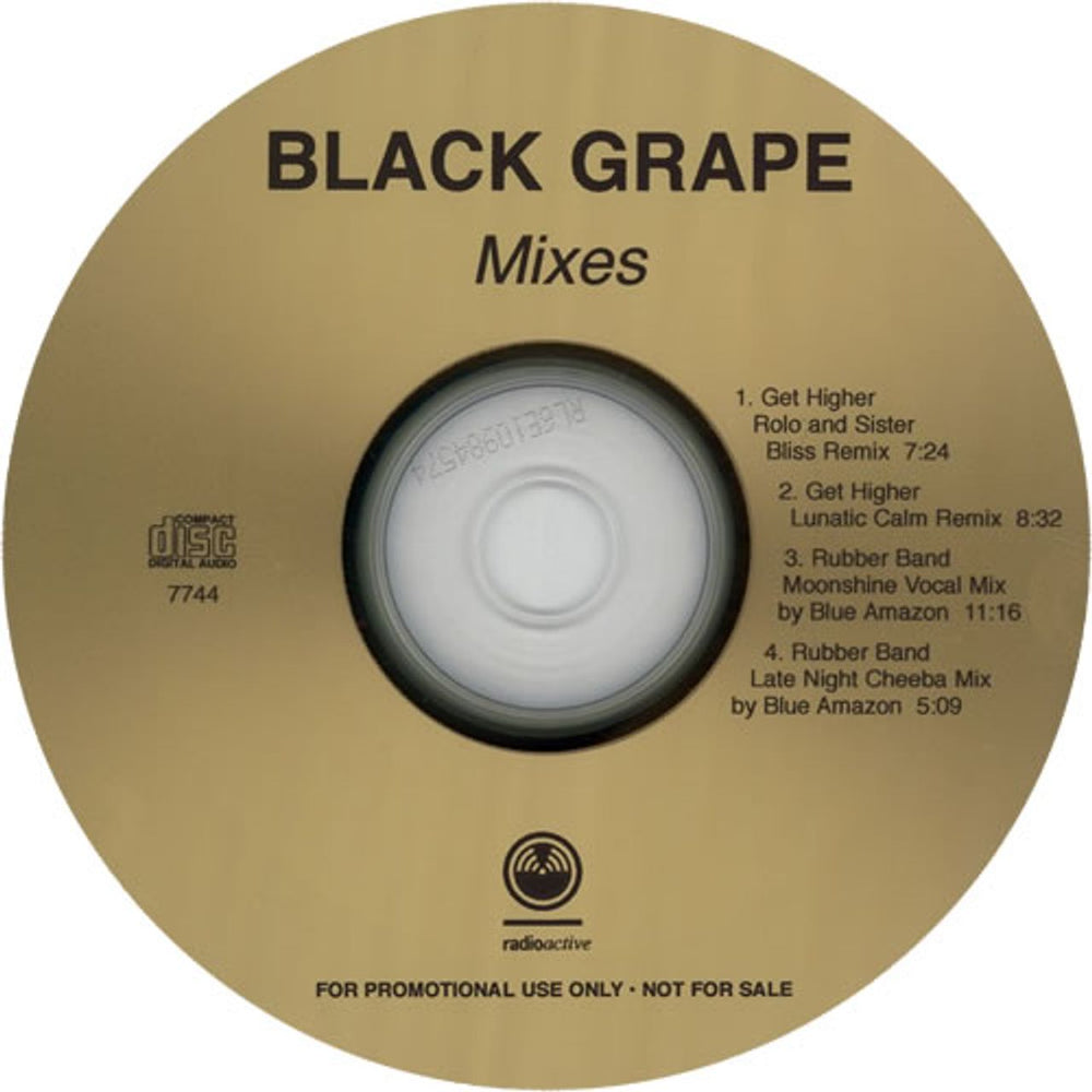 Black Grape Mixes - Get Higher & Rubber Band US Promo CD-R acetate BGRCRMI125764