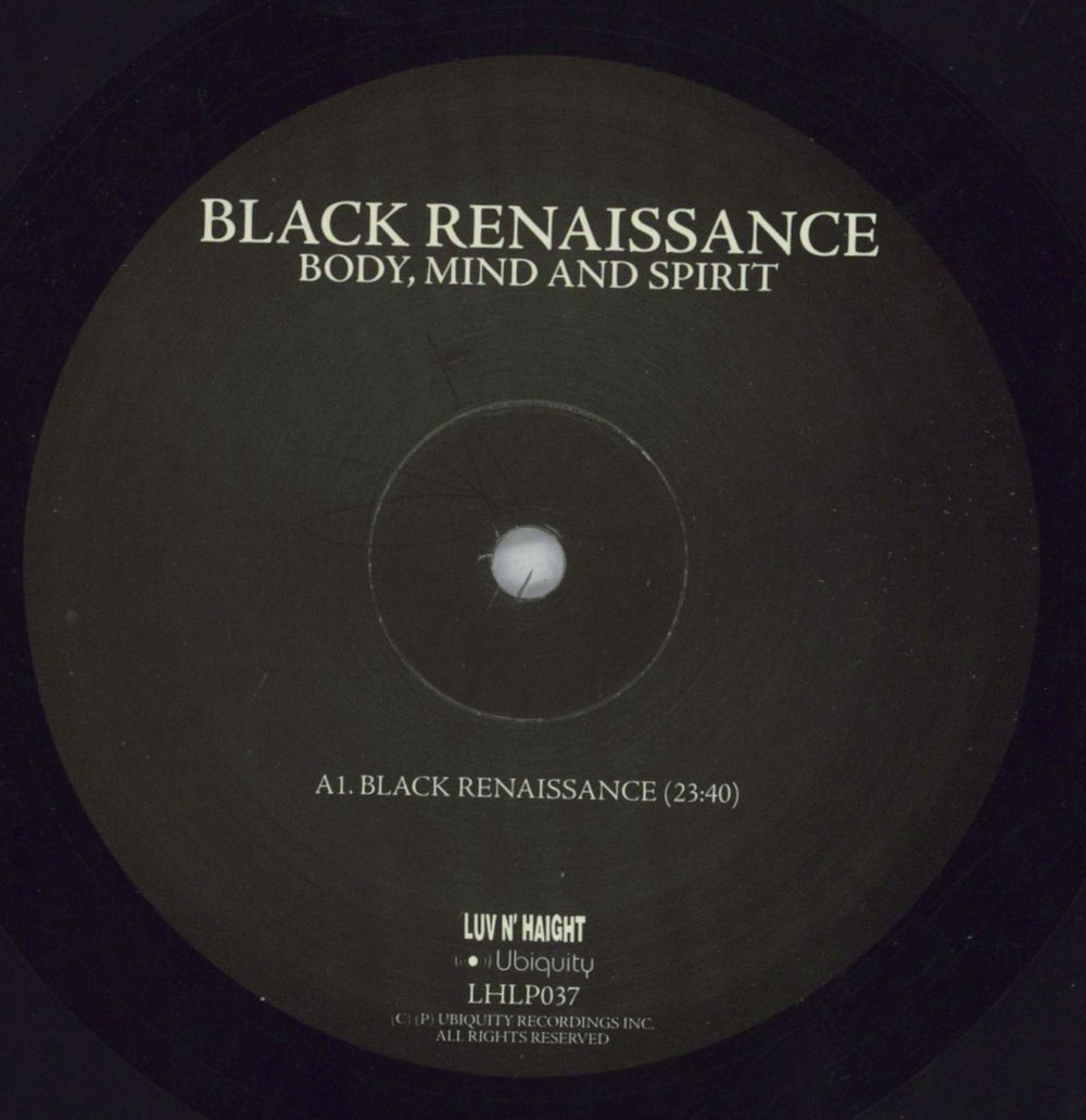 Black Renaissance Body, Mind And Spirit US vinyl LP album (LP record) 57MLPBO819370