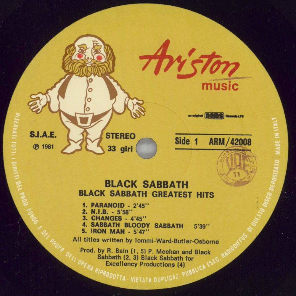 Black Sabbath Greatest Hits Spanish vinyl LP album (LP record) BLKLPGR822476