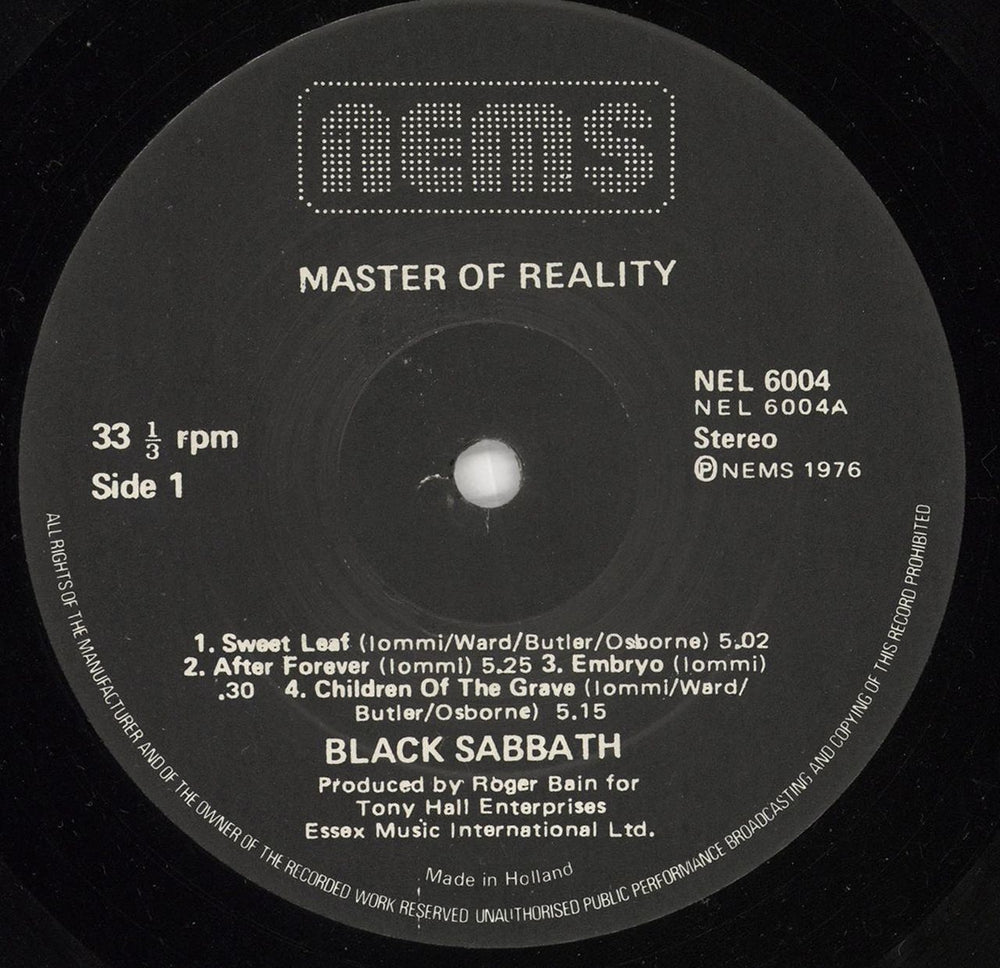 Black Sabbath Master Of Reality - Glossy Sleeve Printed in England Dutch vinyl LP album (LP record) BLKLPMA723631