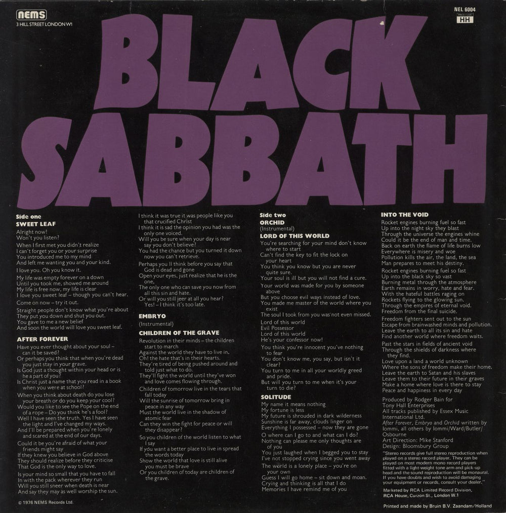 Black Sabbath Master Of Reality - Glossy (VG) Sleeve UK vinyl LP album (LP record)