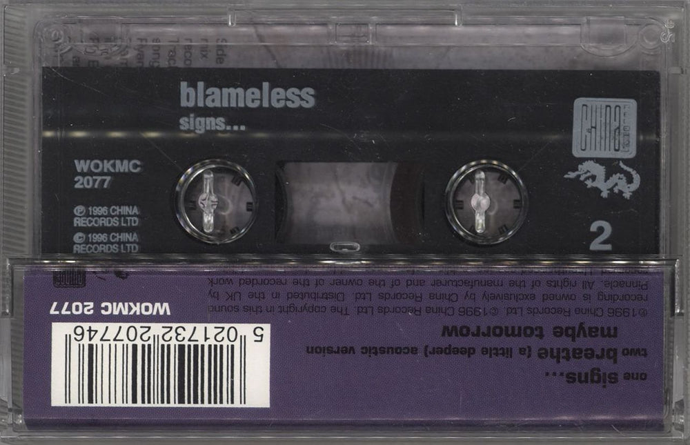 Blameless Signs... UK cassette single 5021732207746