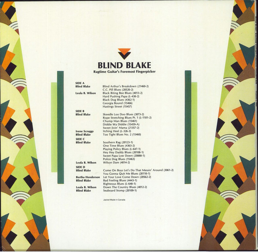 Blind Blake Ragtime Guitar's Foremost Fingerpicker US 2-LP vinyl record set (Double LP Album)