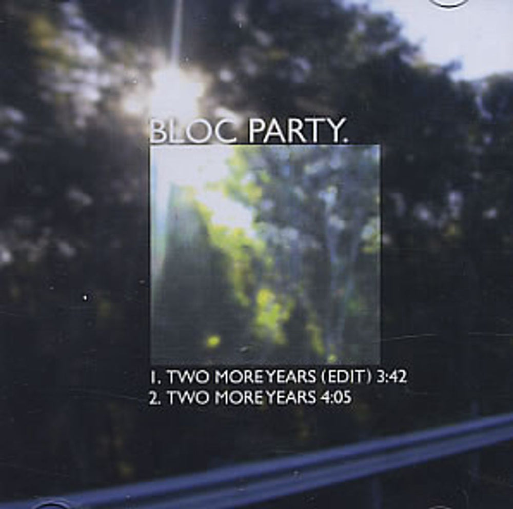 Bloc Party Two More Years Japanese Promo CD-R acetate CDR ACETATE