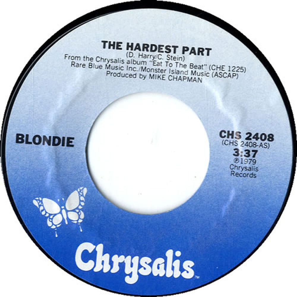 Blondie The Hardest Part US 7" vinyl single (7 inch record / 45) BLO07TH84701