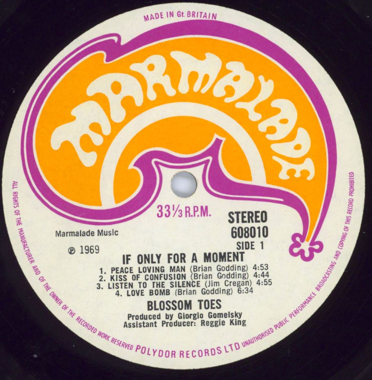 ★ Blossom Toes【 If Only For A Moment 】★英国オリジナル盤 / Marmalade 608010 ◆Rare 英国原盤!!!