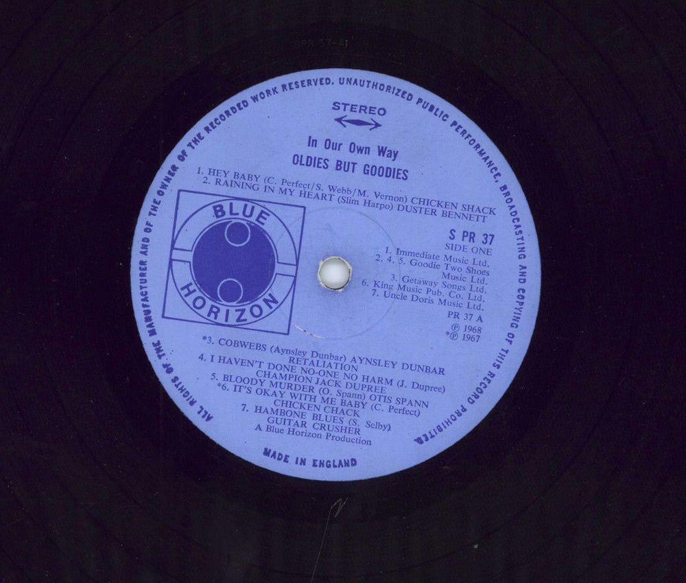 Blue Horizon In Our Own Way... Oldies But Goodie -VG UK vinyl LP album (LP record)