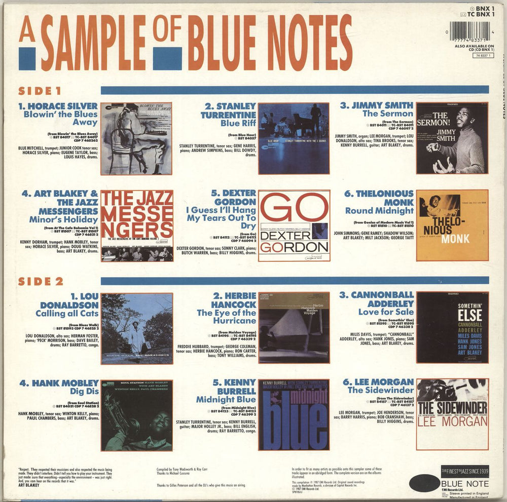 Blue Note A Sample Of Blue Notes - stickered sleeve UK vinyl LP album (LP record) 077774833714