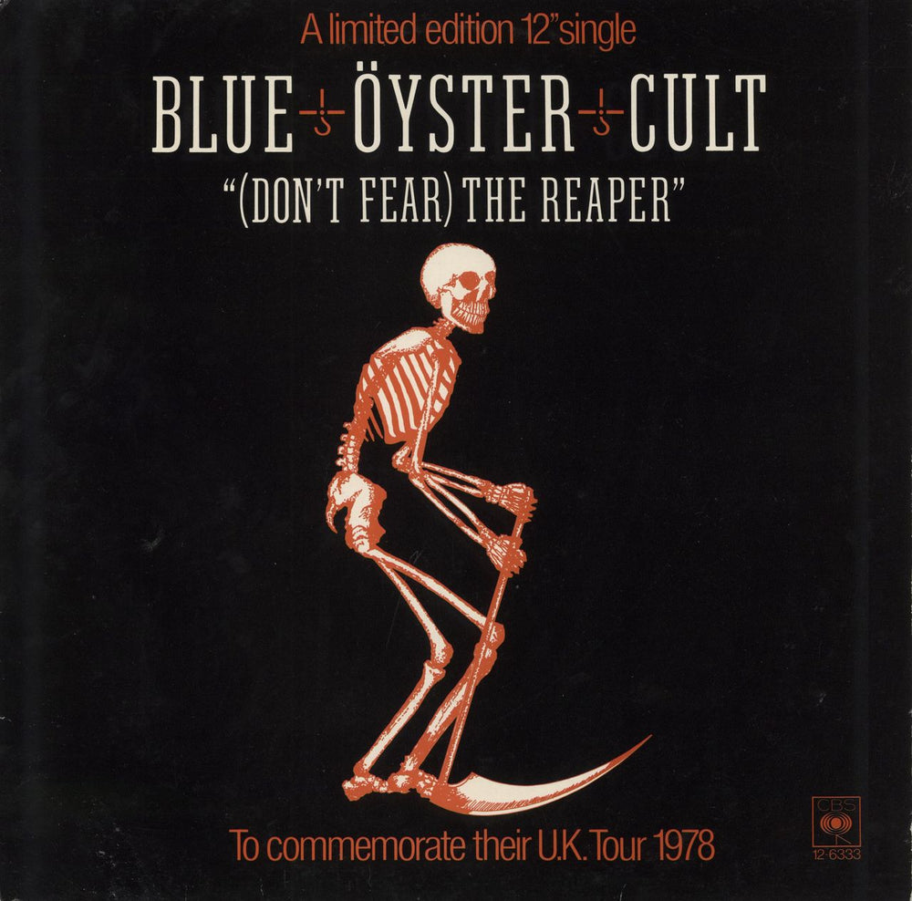 Blue Oyster Cult (Don't Fear) The Reaper - A Label UK Promo 12" vinyl single (12 inch record / Maxi-single) 12-6333