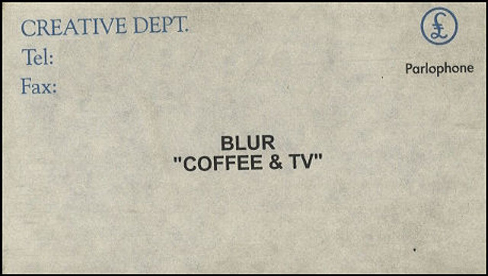 Blur Coffee & TV UK Promo video (VHS or PAL or NTSC) PROMO VIDEO