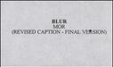 Blur Mor - Revised Caption -final Version UK Promo video (VHS or PAL or NTSC) PROMO VIDEO