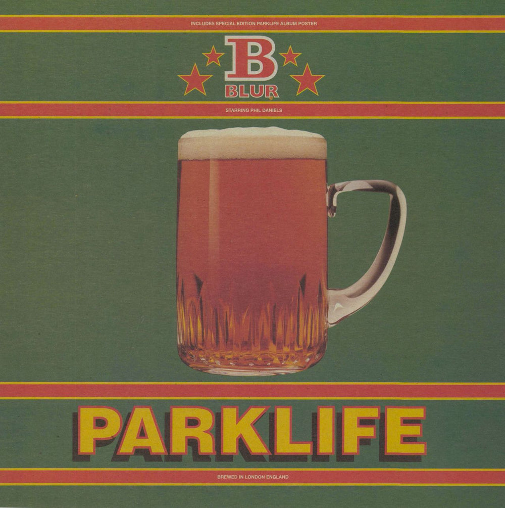 Blur Parklife + Poster - Promo Stickered slv UK Promo 12" vinyl single (12 inch record / Maxi-single) 12FOOD53