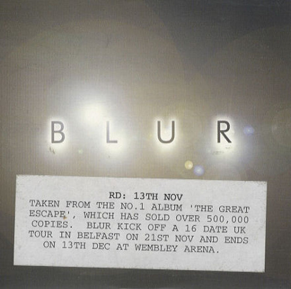 Blur The Universal UK Promo CD single (CD5 / 5") CDFOODDJ69