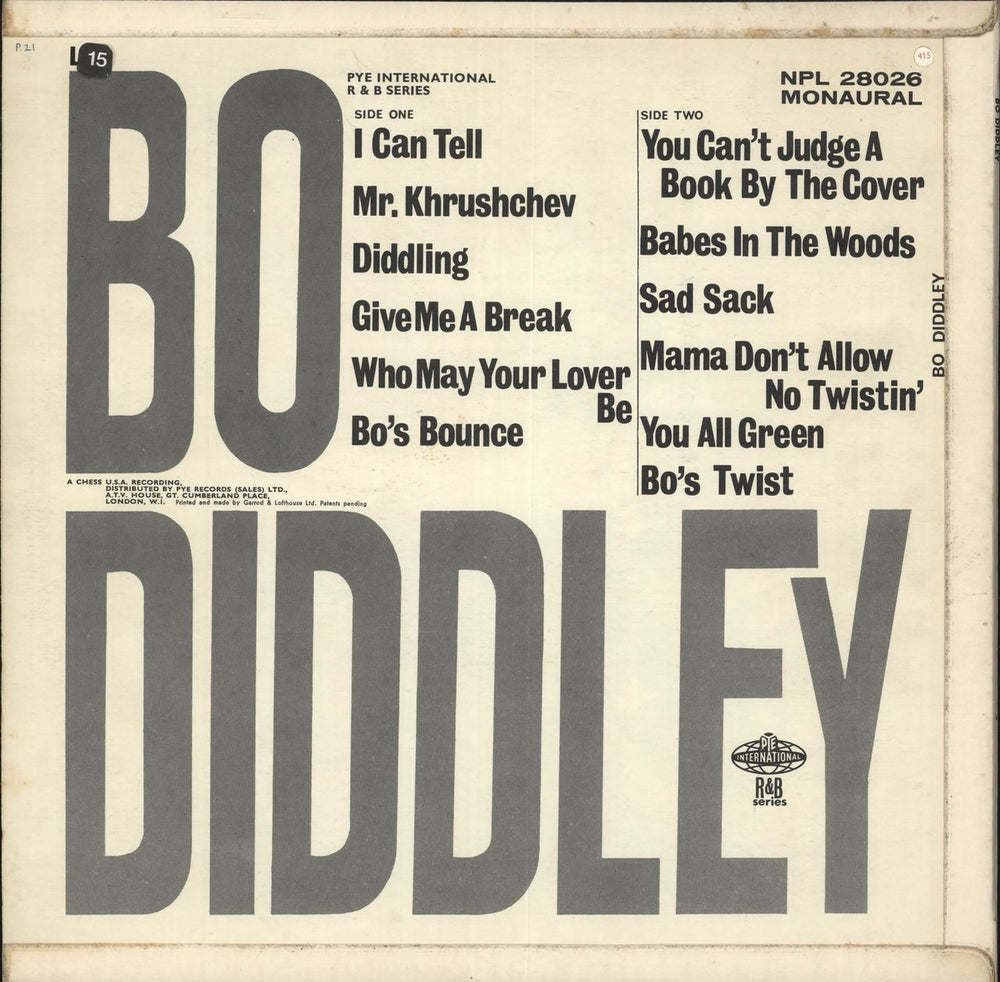 Bo Diddley Bo Diddley UK vinyl LP album (LP record)