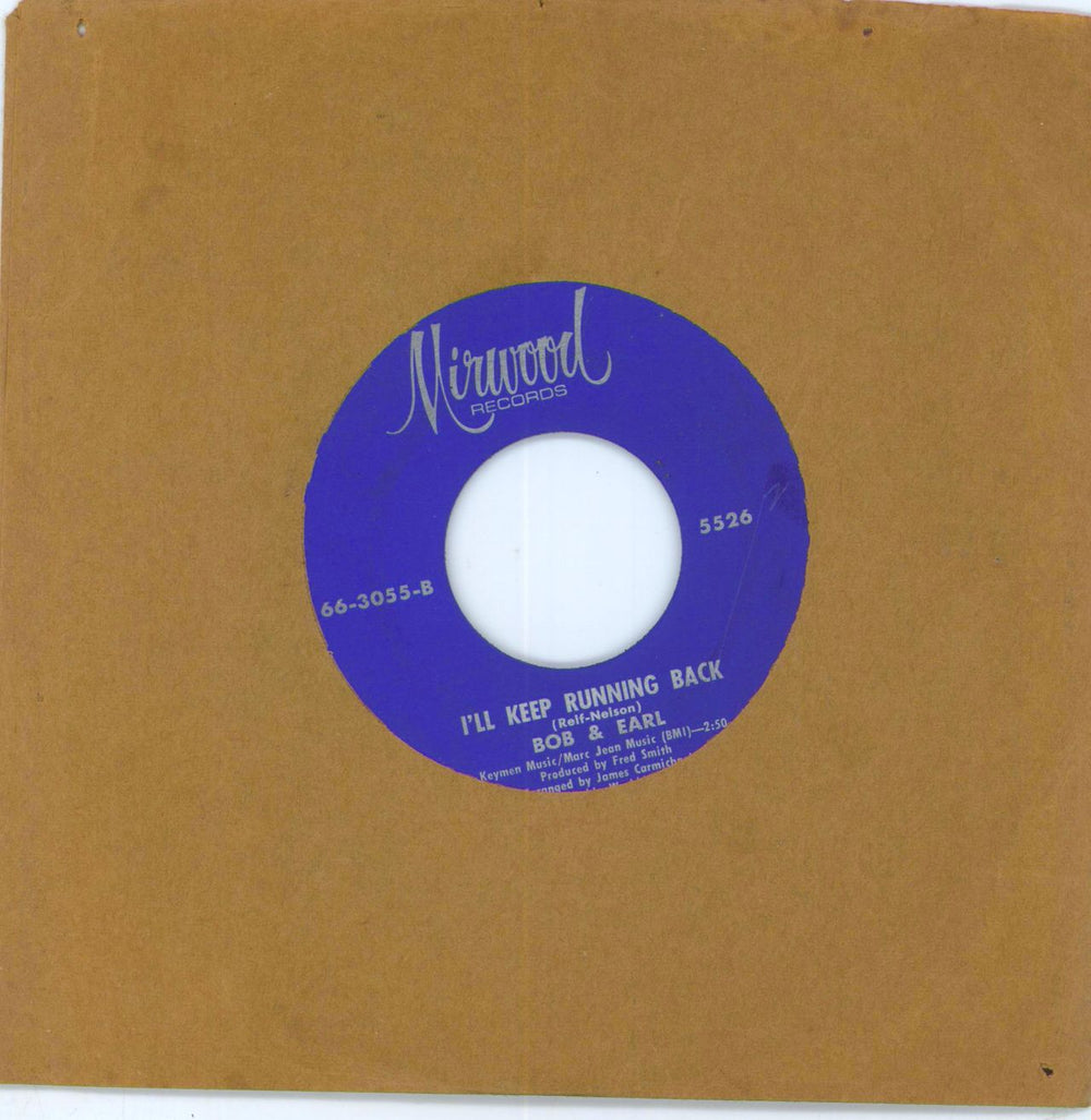 Bob & Earl Baby, Your Time Is My Time US 7" vinyl single (7 inch record / 45) 5526