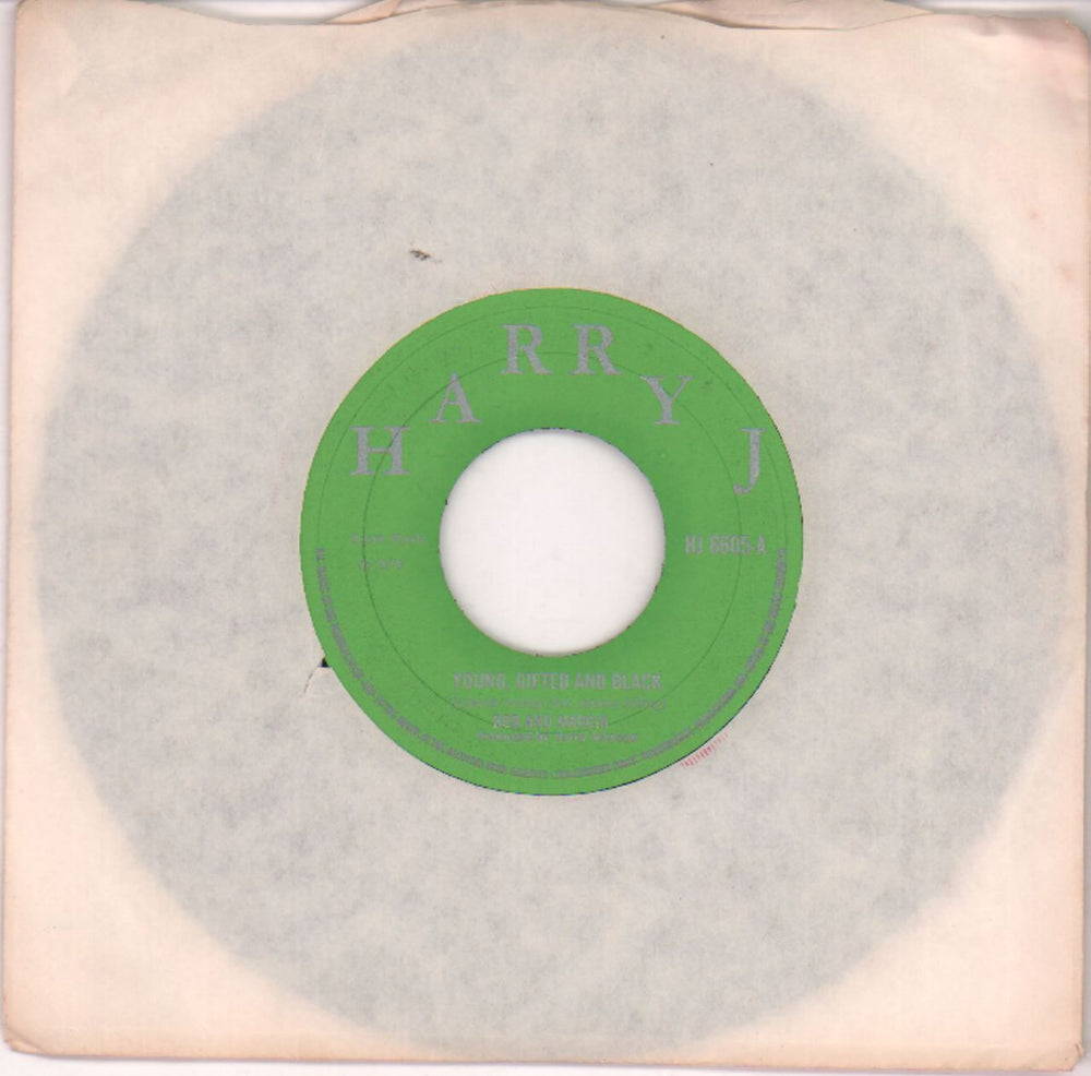 Bob & Marcia Young, Gifted And Black - Green Label + Wide UK 7" vinyl single (7 inch record / 45) HJ6605