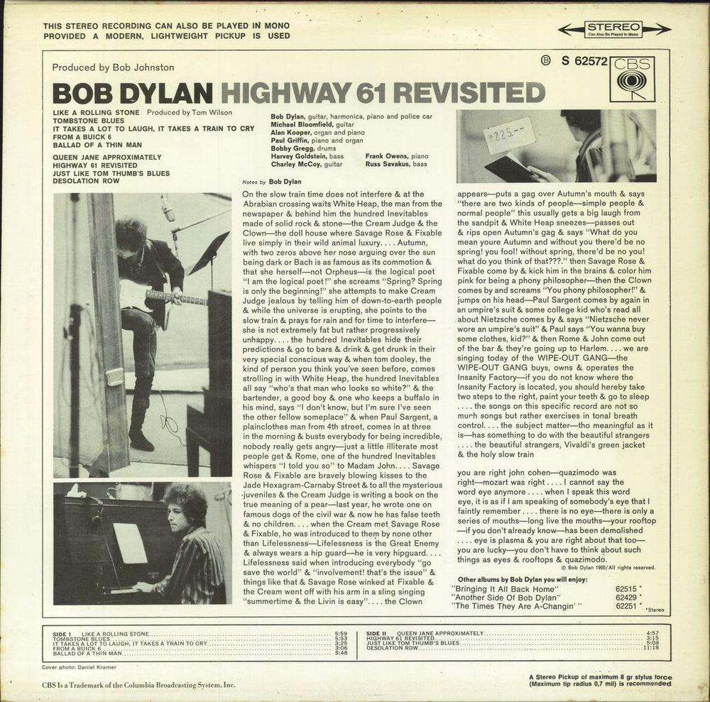 Bob Dylan Highway 61 Revisited Dutch vinyl LP album (LP record)