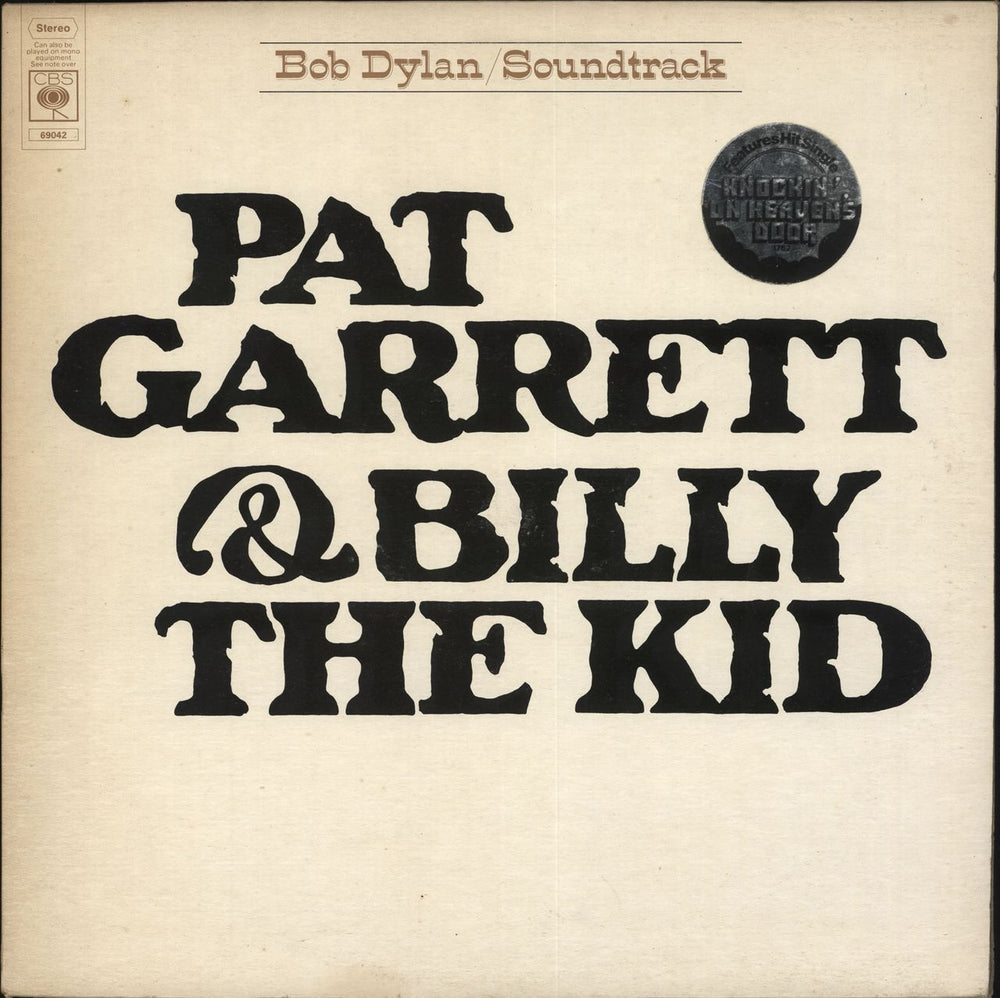 Bob Dylan Pat Garrett & Billy The Kid - 2nd - Stickered sleeve UK vinyl LP album (LP record) 69042