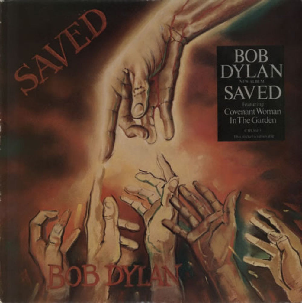 Bob Dylan Saved - Gold promo stamp UK vinyl LP album (LP record) 86113