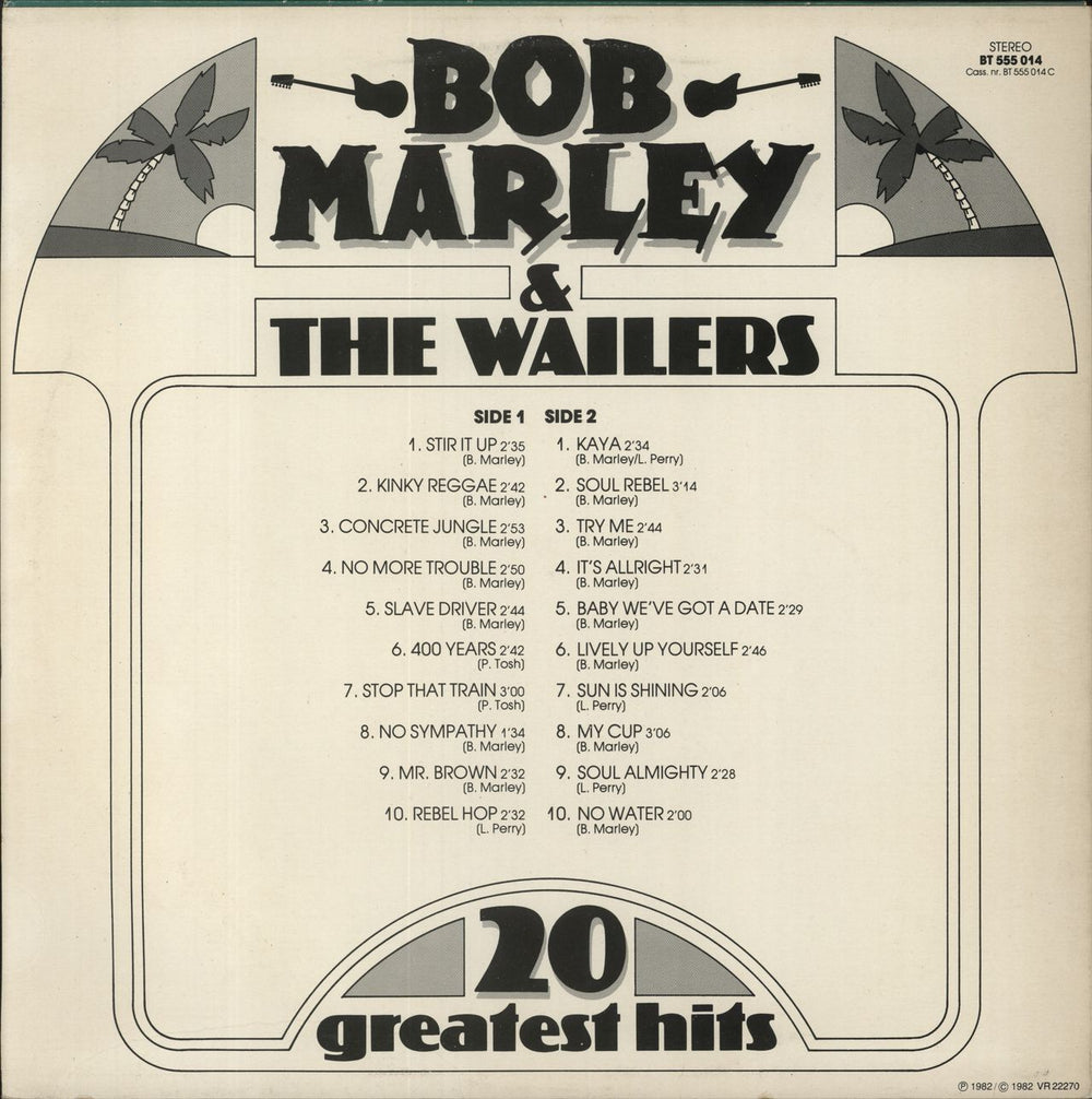 Bob Marley & The Wailers 20 Greatest Hits UK vinyl LP album (LP record)