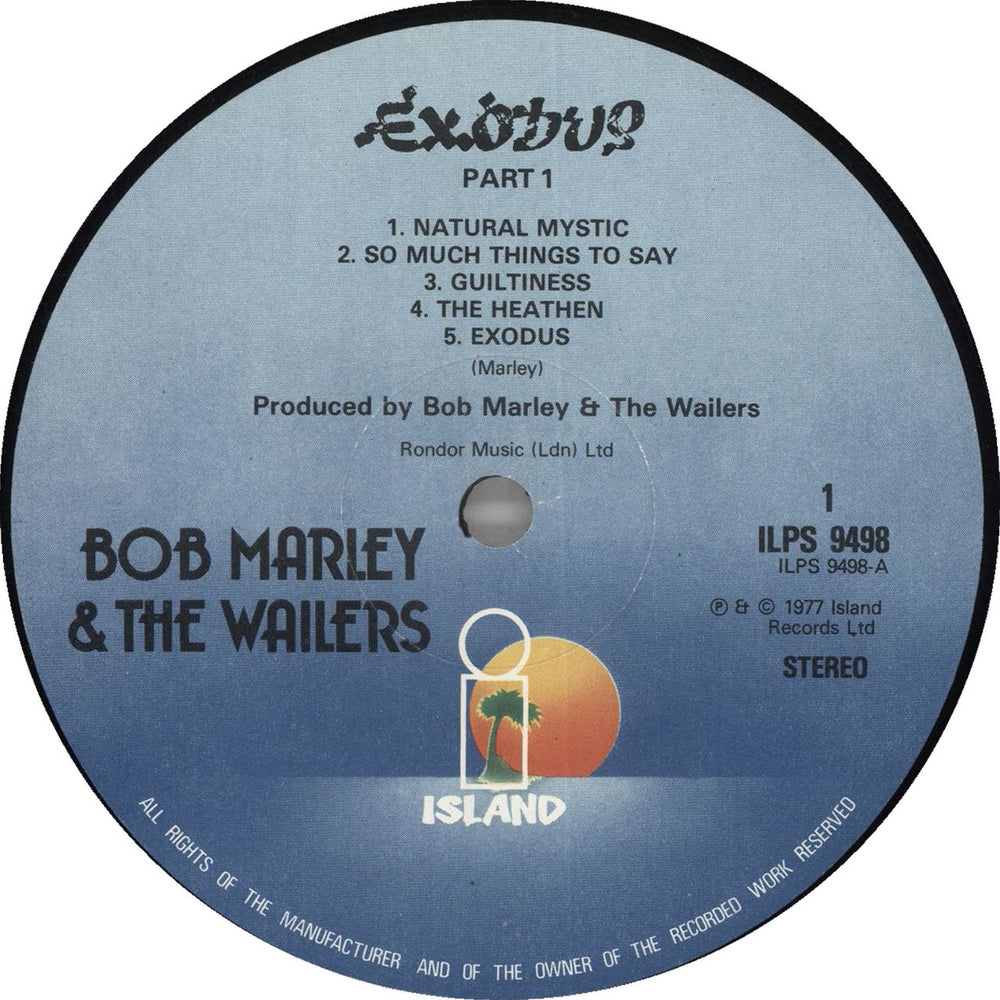 Bob Marley & The Wailers Exodus - 3rd UK vinyl LP album (LP record)