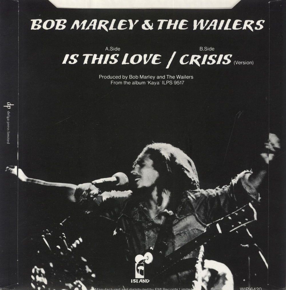 Bob Marley & The Wailers Is This Love + Sleeve UK 7" vinyl single (7 inch record / 45)