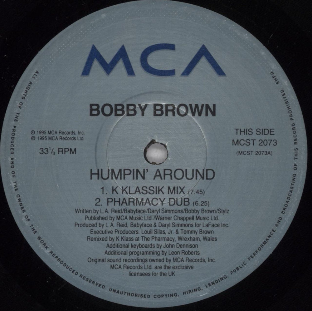 Bobby Brown Humpin' Around UK 12" vinyl single (12 inch record / Maxi-single) BOB12HU824046