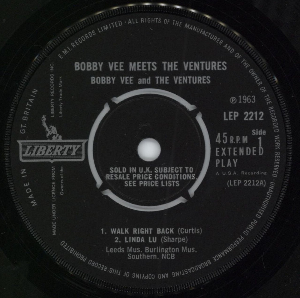 Bobby Vee Bobby Vee Meets The Ventures + P/S UK 7" vinyl single (7 inch record / 45) BYV07BO788783