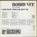 Bobby Vee Come Back When You Grow Up US vinyl LP album (LP record)