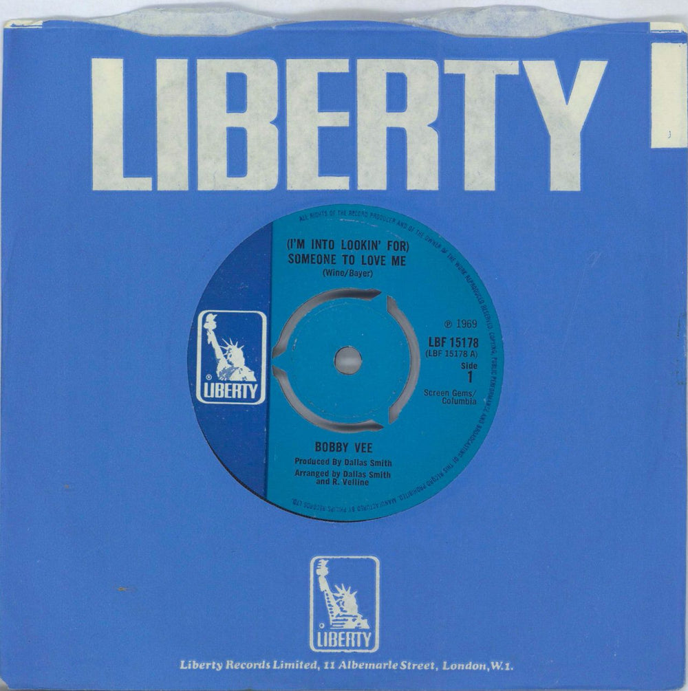 Bobby Vee (I'm Into Lookin' For) Someone To Love Me UK 7" vinyl single (7 inch record / 45) LBF15178