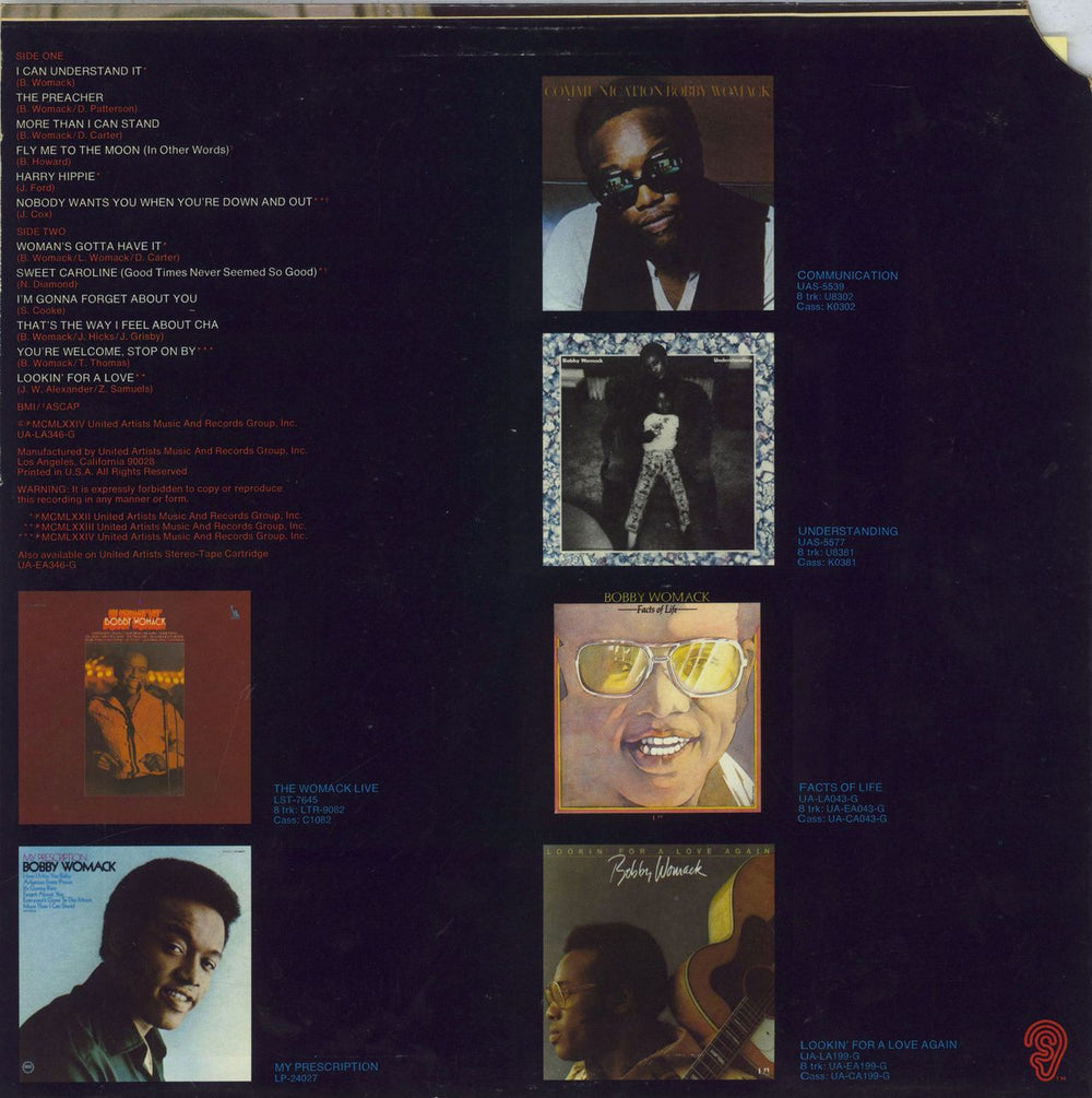 Bobby Womack Bobby Womack's Greatest Hits US vinyl LP album (LP record)