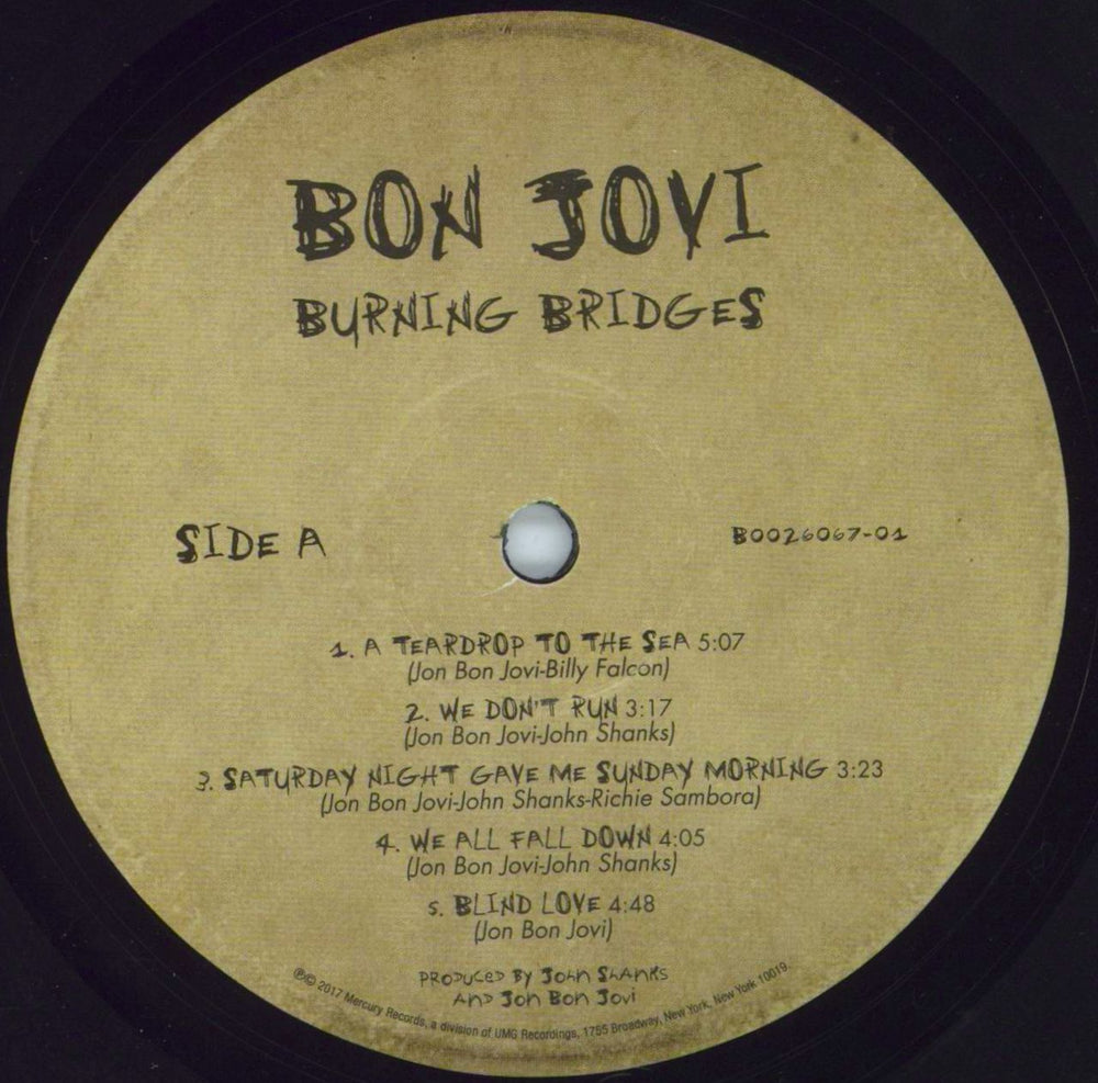 Bon Jovi Burning Bridges - 180gram UK vinyl LP album (LP record) BONLPBU805834