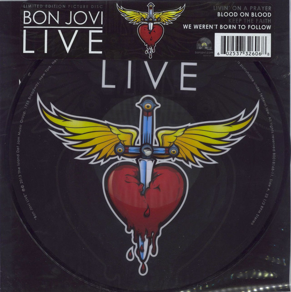 Bon Jovi Live - RSD 2013 UK 10" Vinyl Picture Disc (10 inch Record Single) B0018168-11